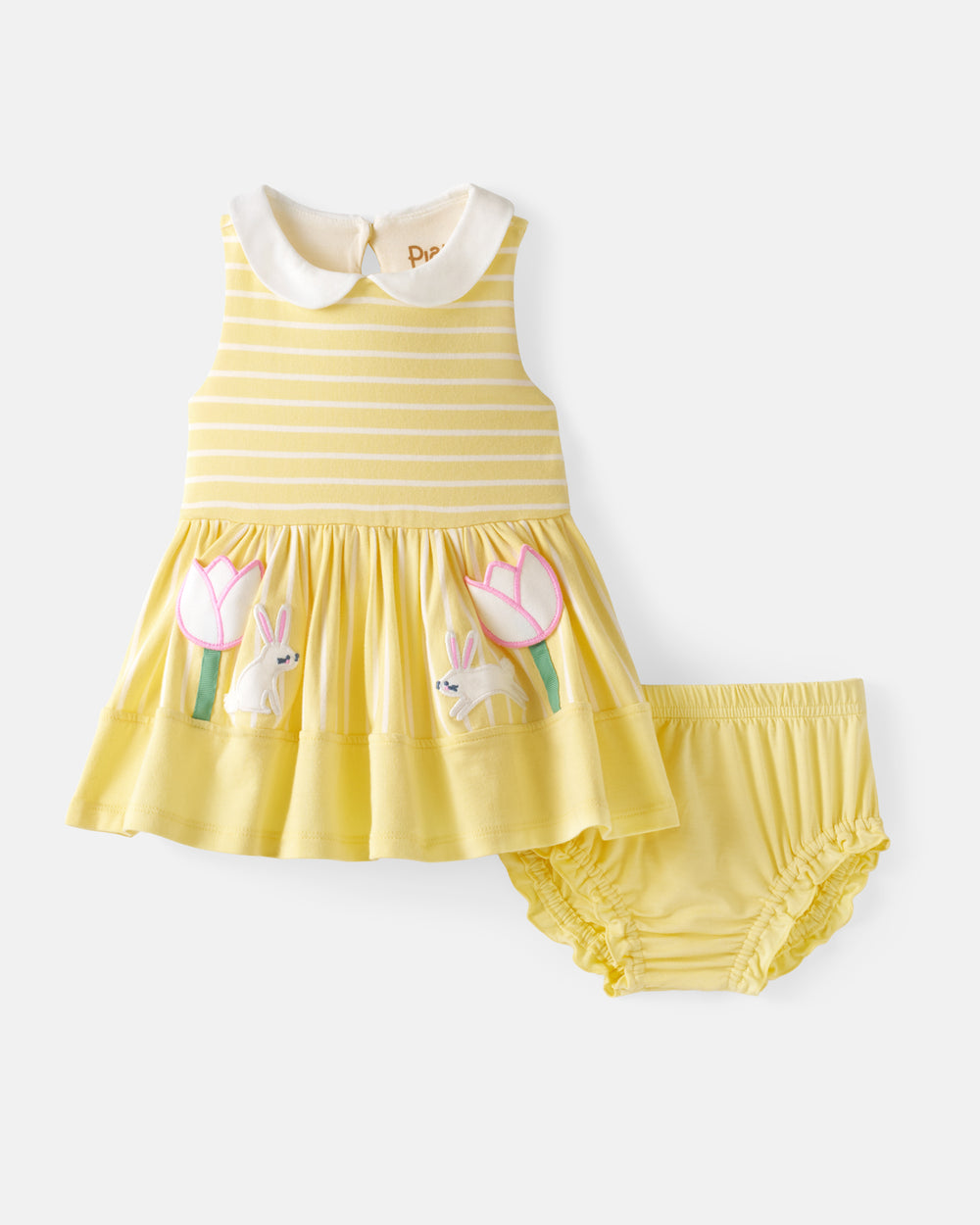 Flat lay of the Sunny Tulip Collar Skater Dress with Bloomer