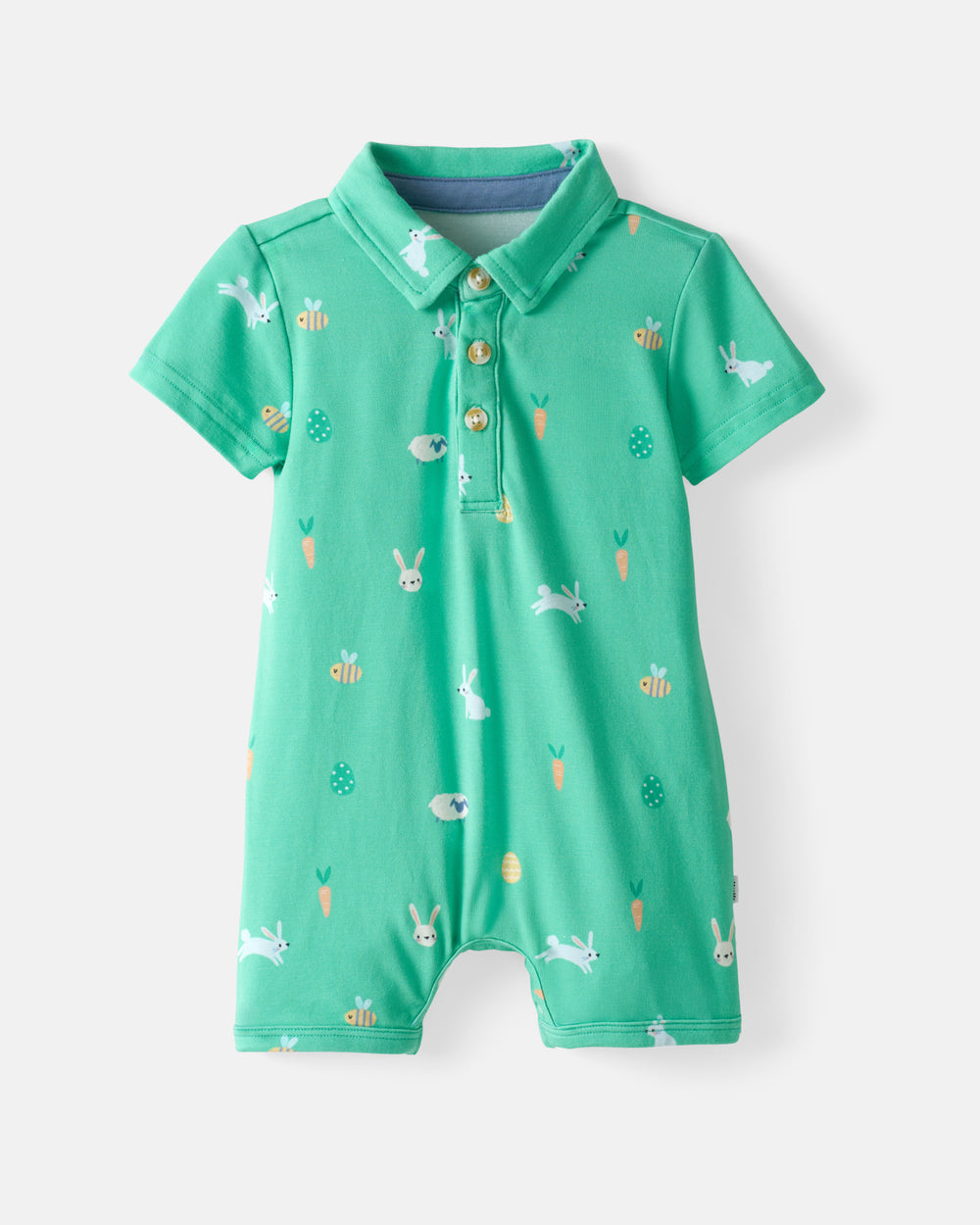 Flat lay of the Bunny Burrow Polo Shorty Romper