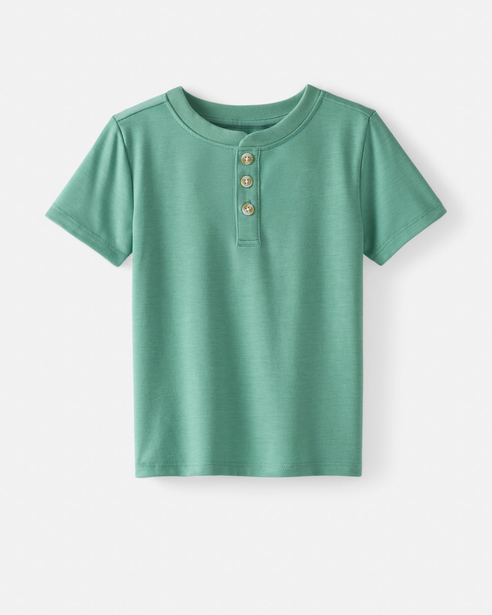 Flat lay of the Cool Jade Henley Tee