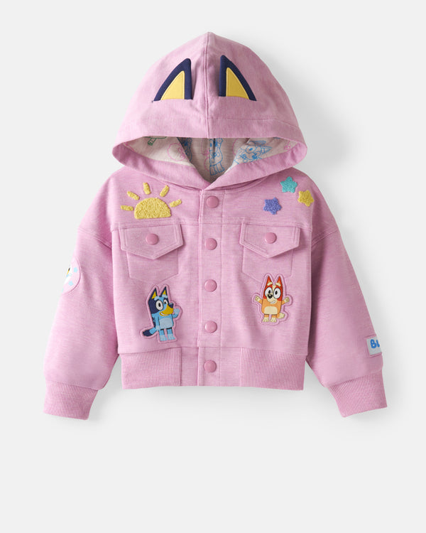 Flat lay off the Bluey Friends Forever Hooded Trucker Jacket