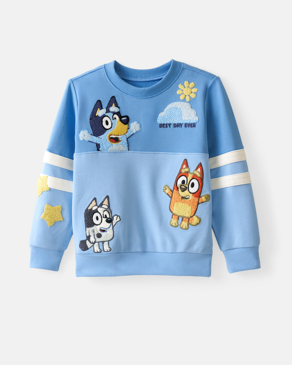 Flat lay of the Bluey Friends Forever Crewneck Sweatshirt