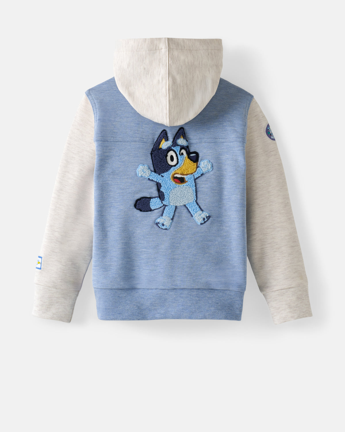Flat lay of the back side of the Bluey Hooded Trucker Jacket