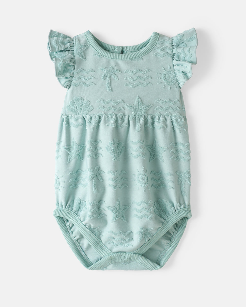 Flat lay of the Coastal Rays Flutter Bodysuit