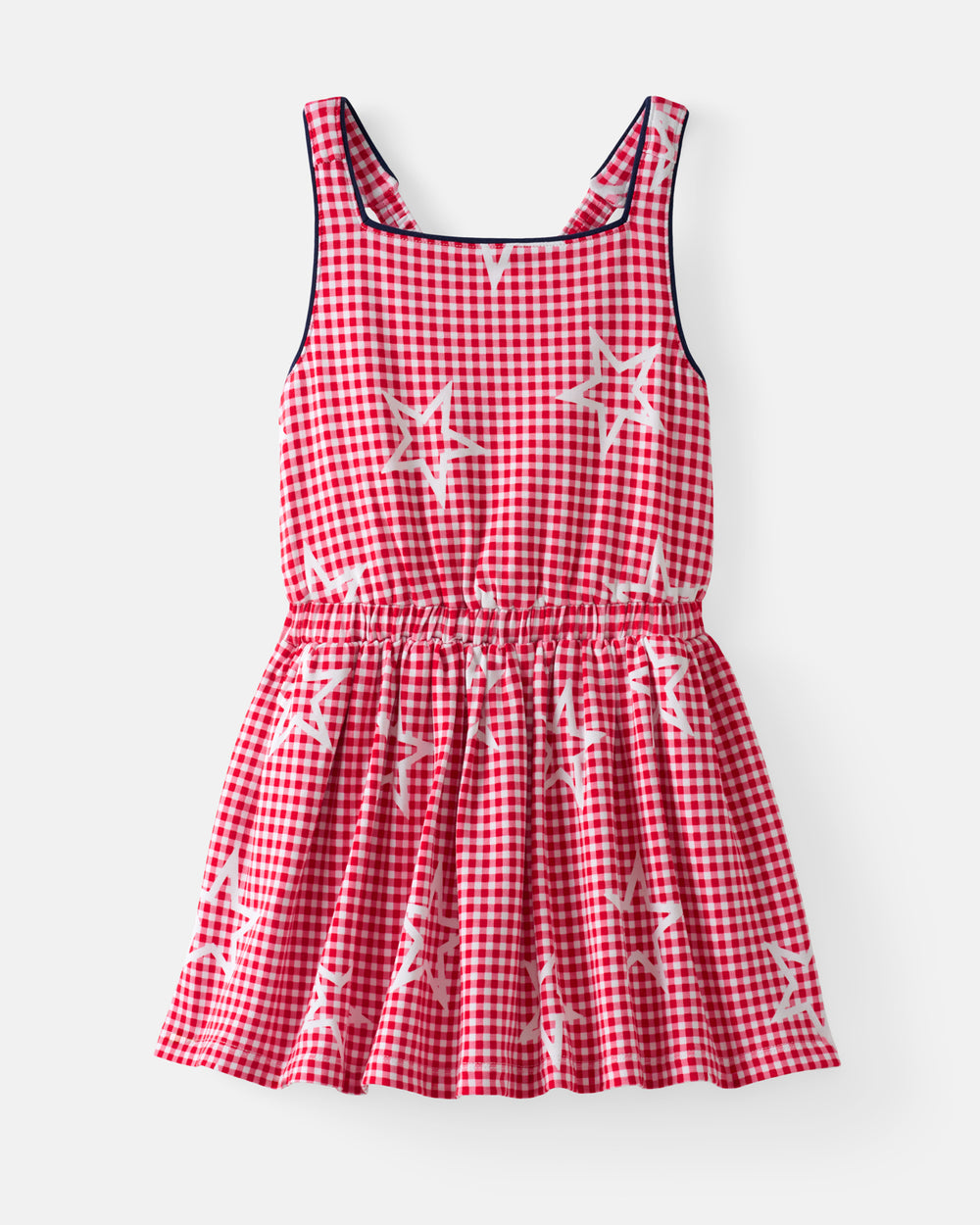 Flat lay of the Celebration Gingham Bow Back Twirl Dress
