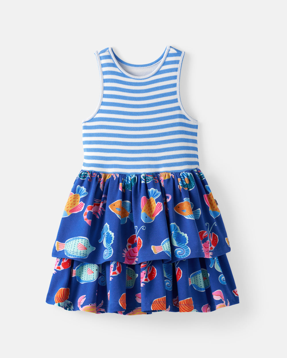 Flat lay of the Tidepool Party Tiered Dress