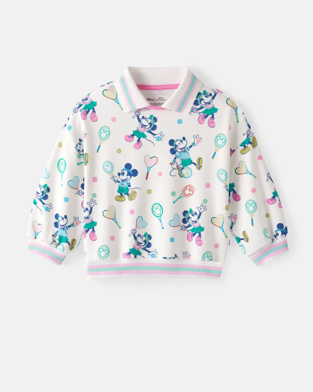 Flat lay of the Disney Mickey Mouse & Minnie Mouse Match Drop Shoulder Crewneck