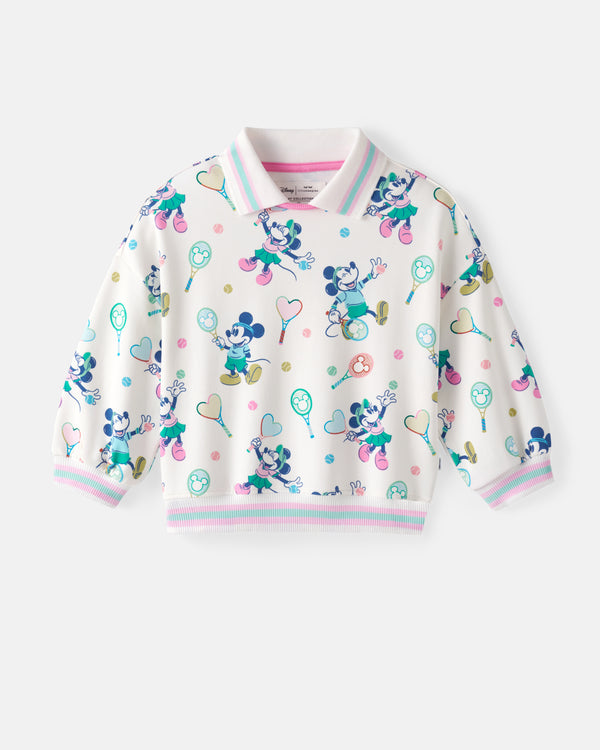 Flat lay of the Disney Mickey Mouse & Minnie Mouse Match Drop Shoulder Crewneck