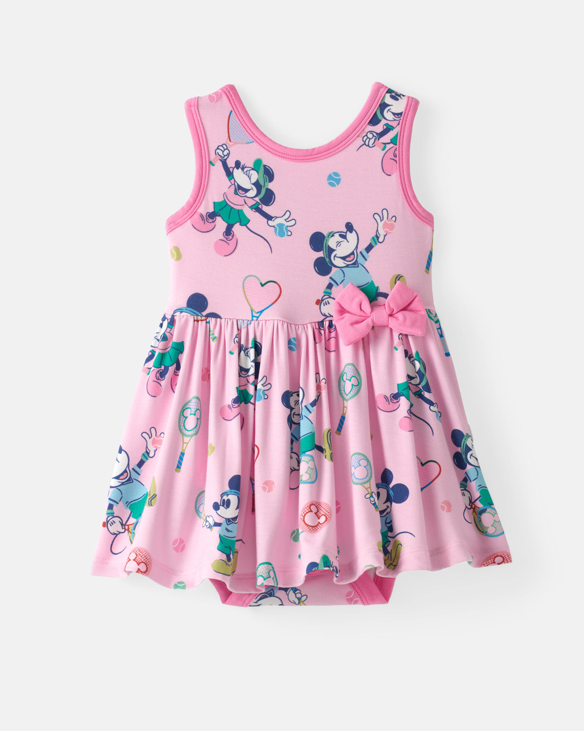 Flat lay of the Disney Mickey Mouse & Minnie Mouse Match Twirl Dress with Bodysuit