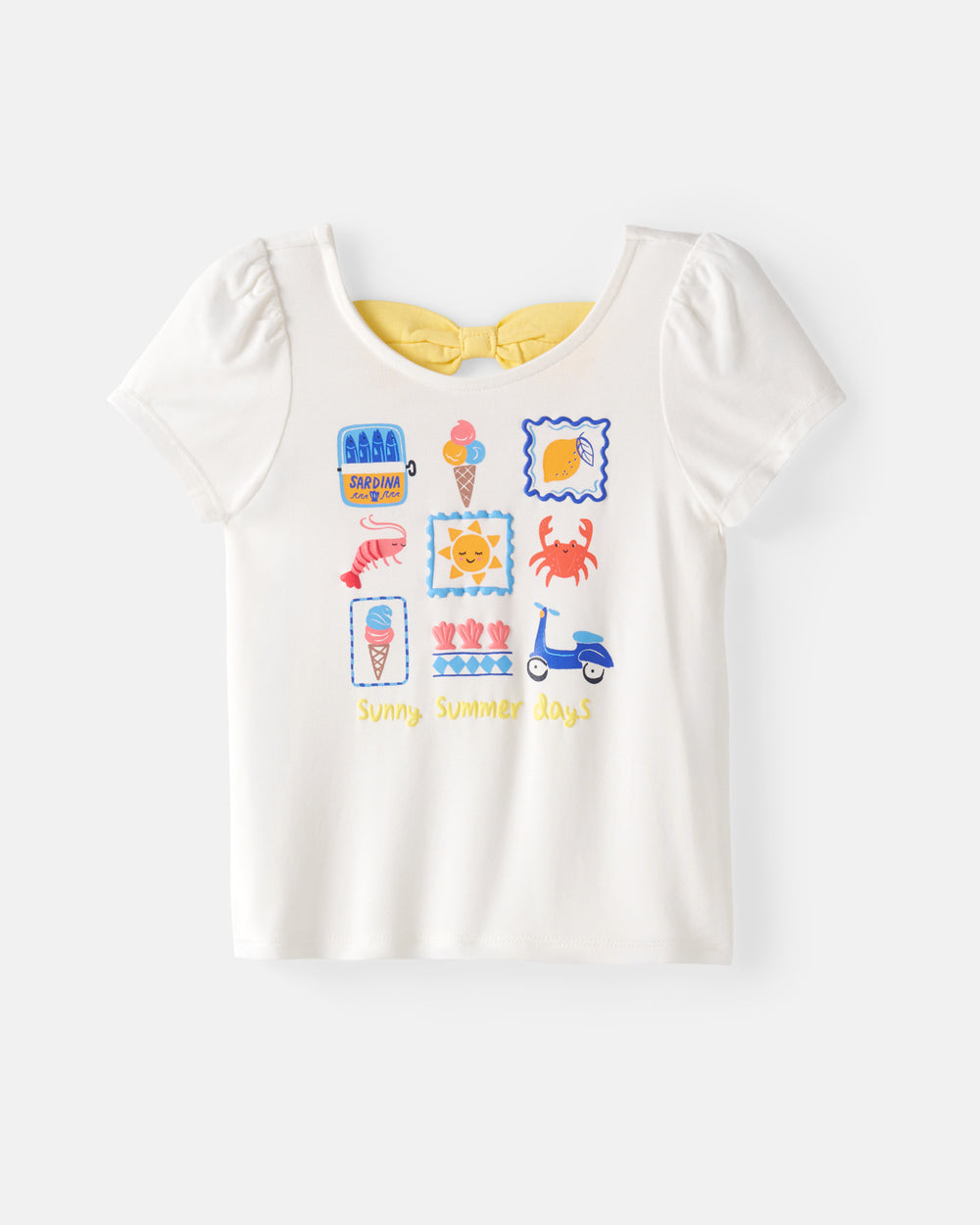 Flat lay of the Ciao Bella Bow Back Puff Sleeve Tee