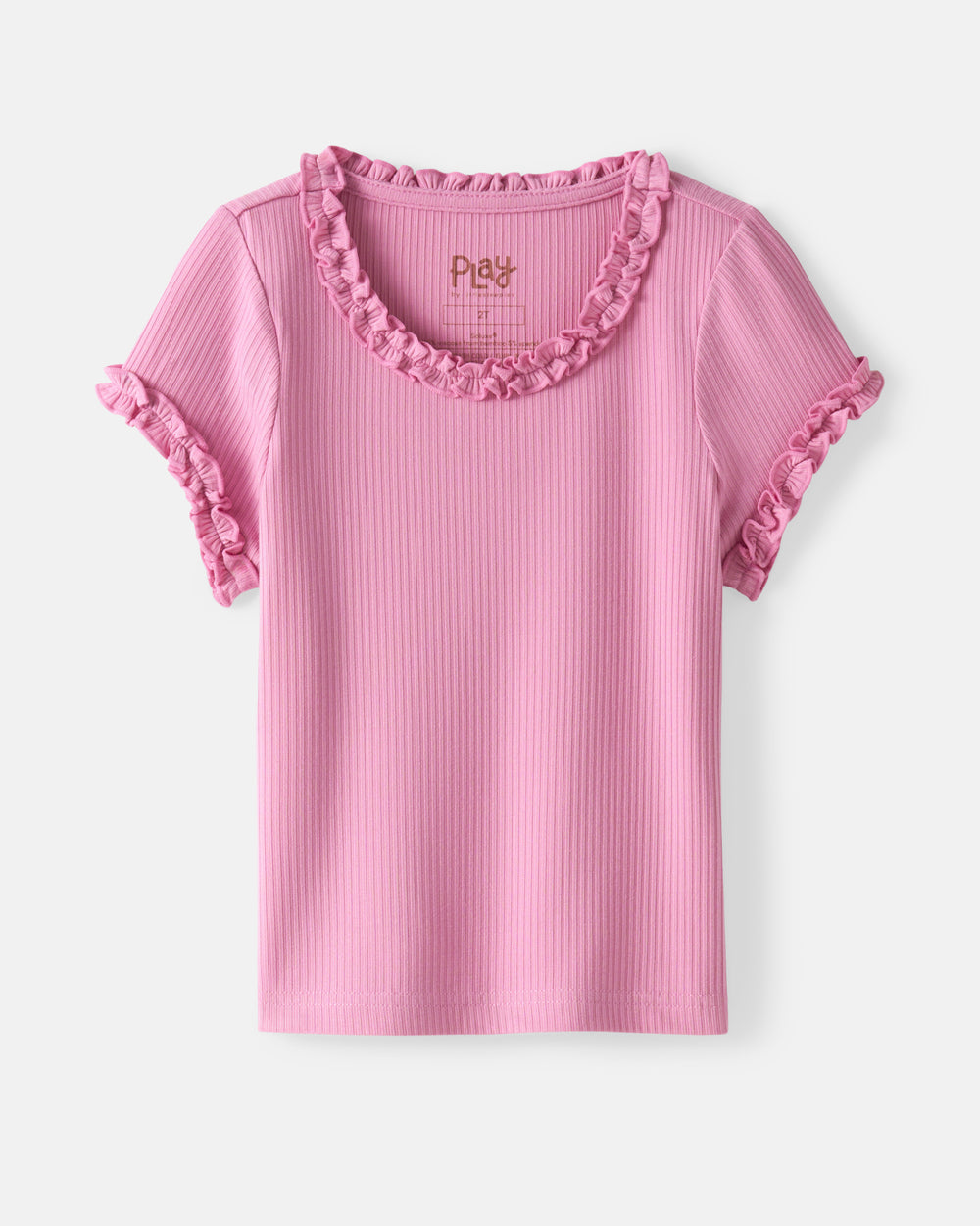 Flat lay of the Blush Orchid Ruffle Tee