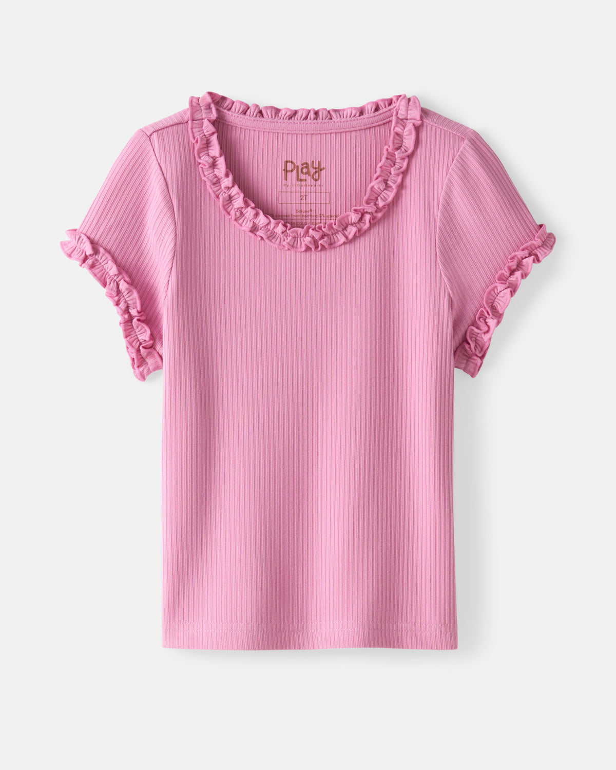 Flat lay of the Blush Orchid Ruffle Tee