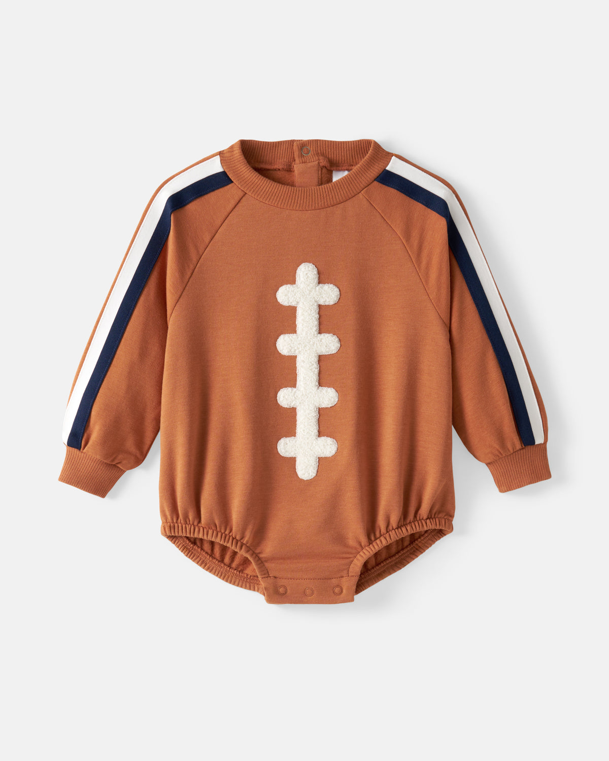 Flat lay of the Football Raglan Romper