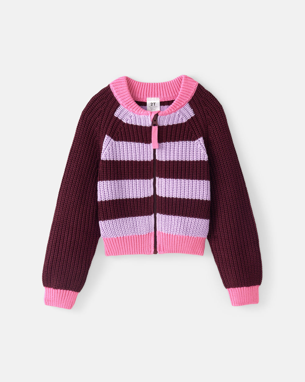 Flat lay of the Powder Lilac Stripe Bomber Jacket