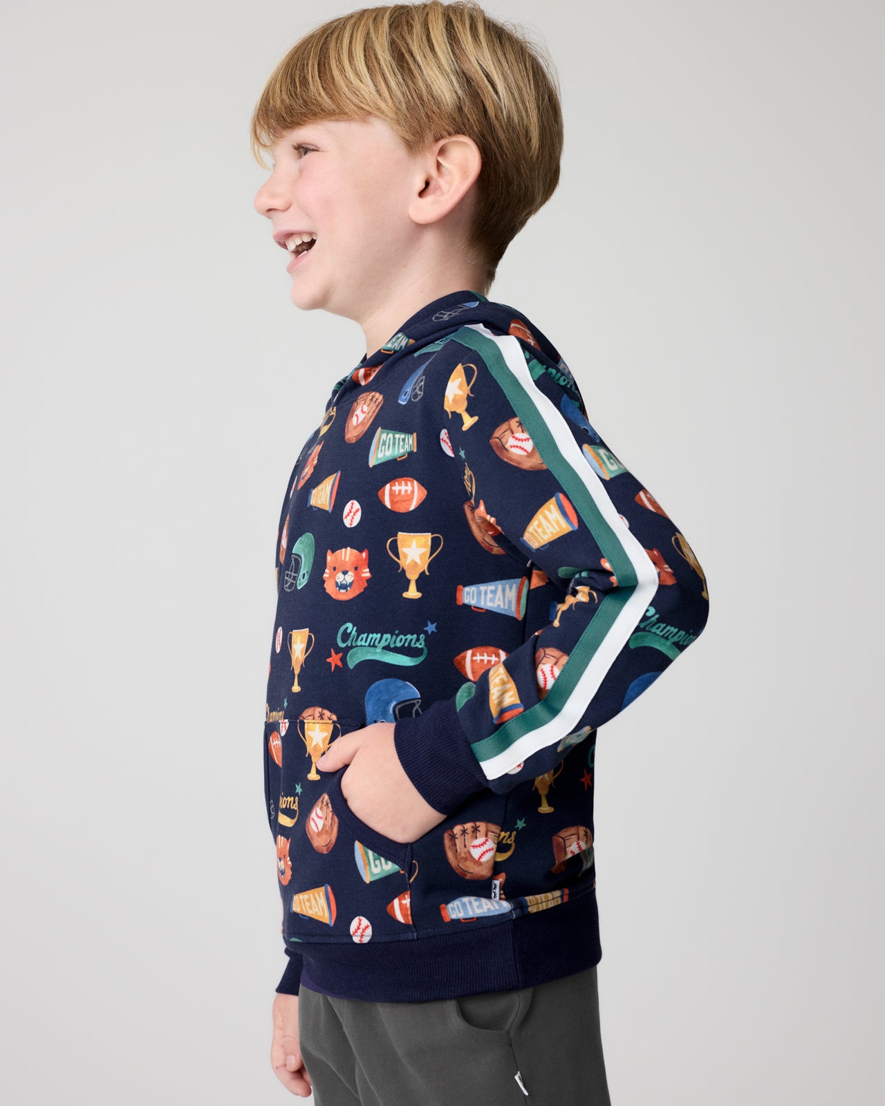 Boy wearing the Team Spirit Pullover Hoodie