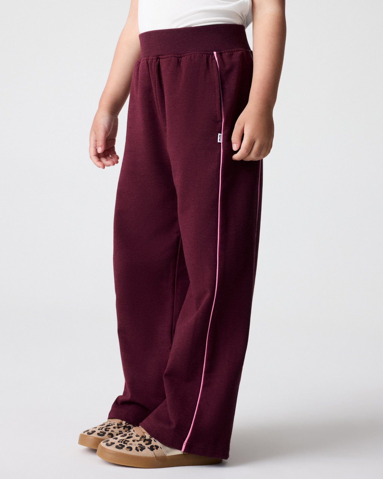 Girl wearing the Classic Burgundy Wide Leg Pant