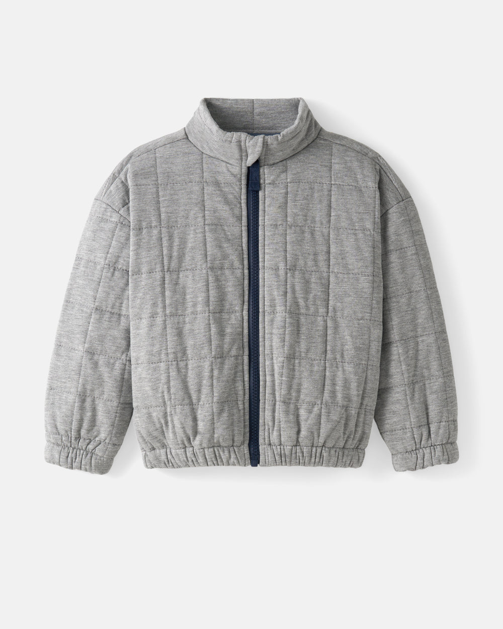 Flat lay of the Heather Gray Quilted Track Jacket