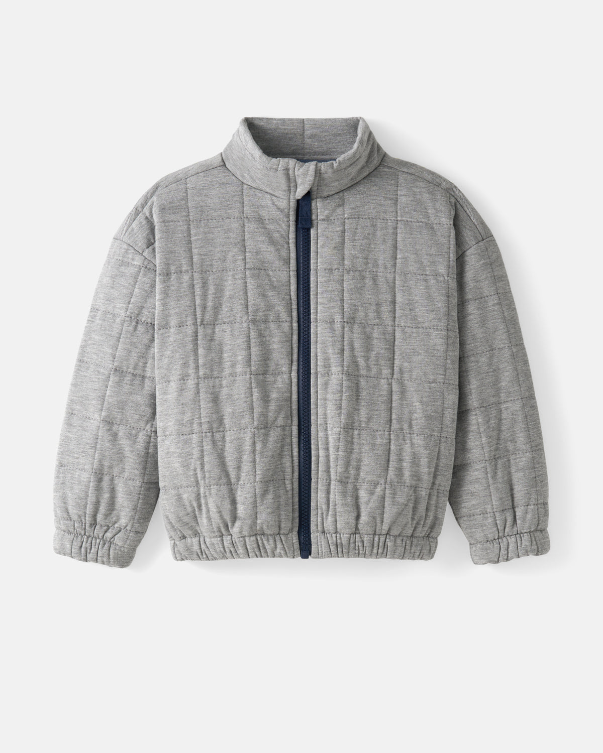 Flat lay of the Heather Gray Quilted Track Jacket