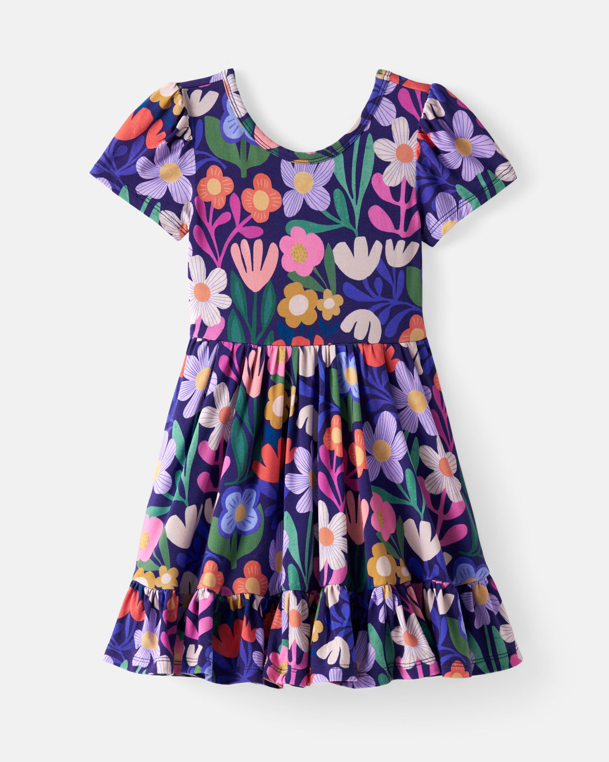 Flat lay of the Wild Garden Ruffle Twirl Dress