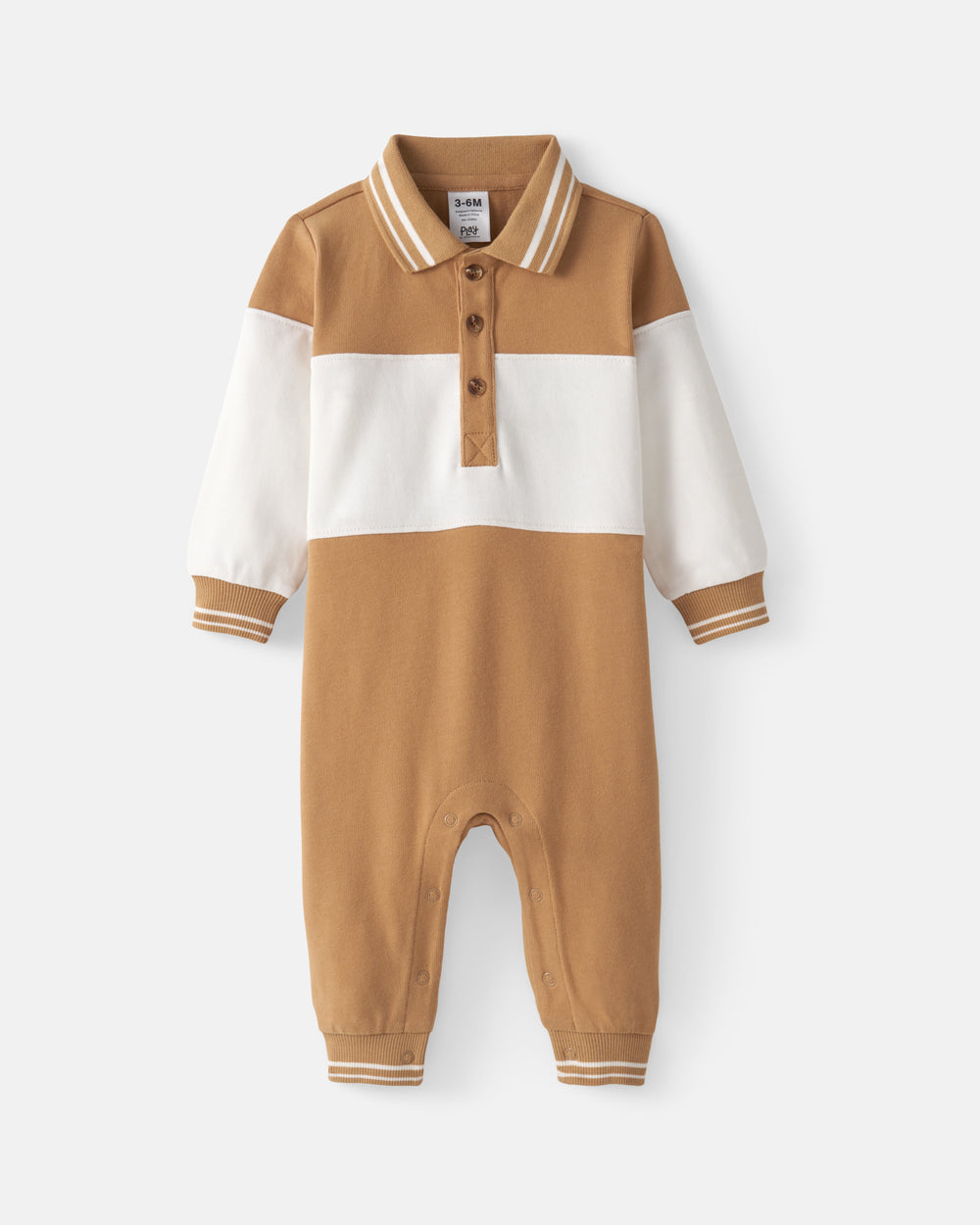 Flat lay of the Maple Cream Polo Romper