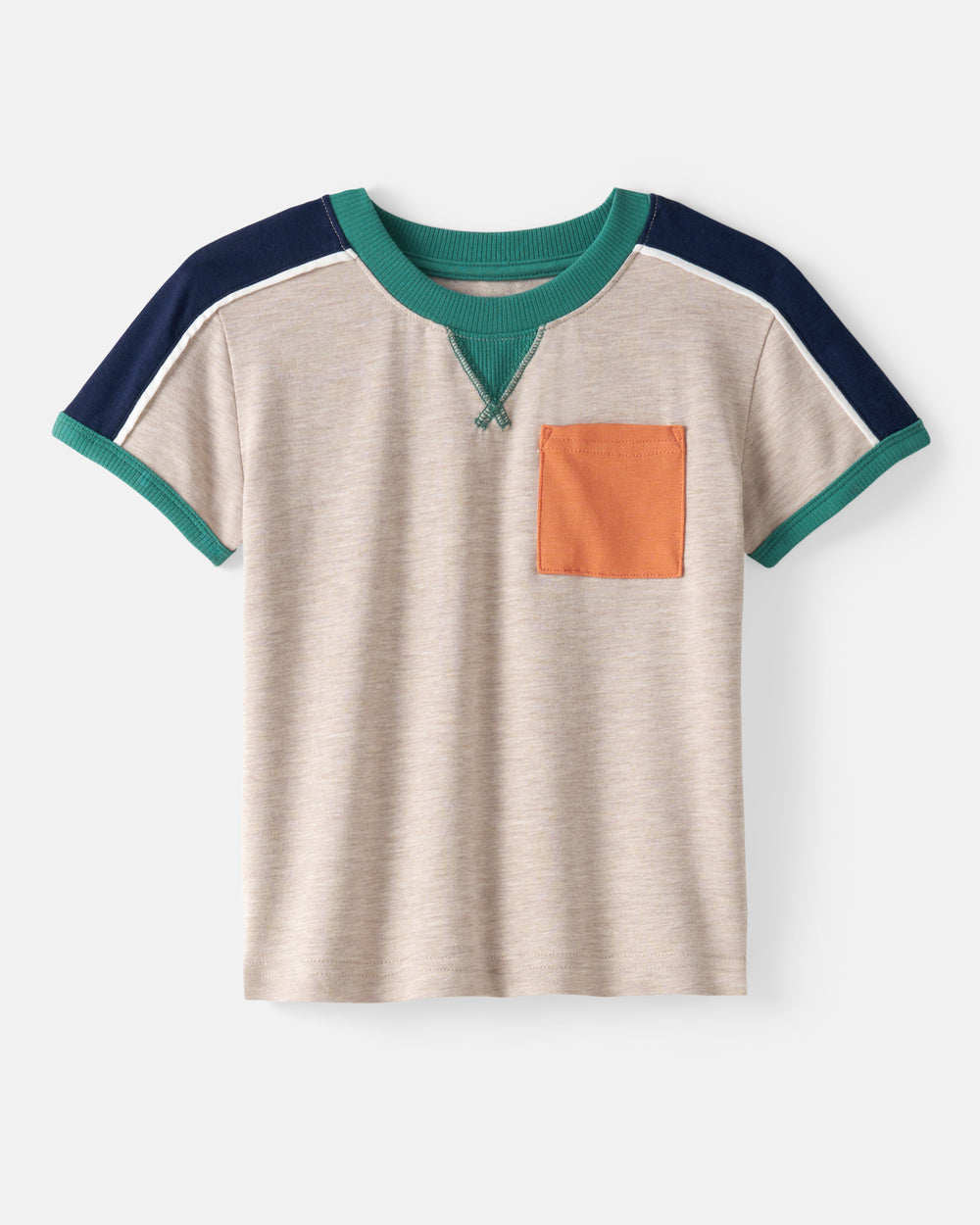 Flat lay of the Linen Heather Relaxed Pocket Tee