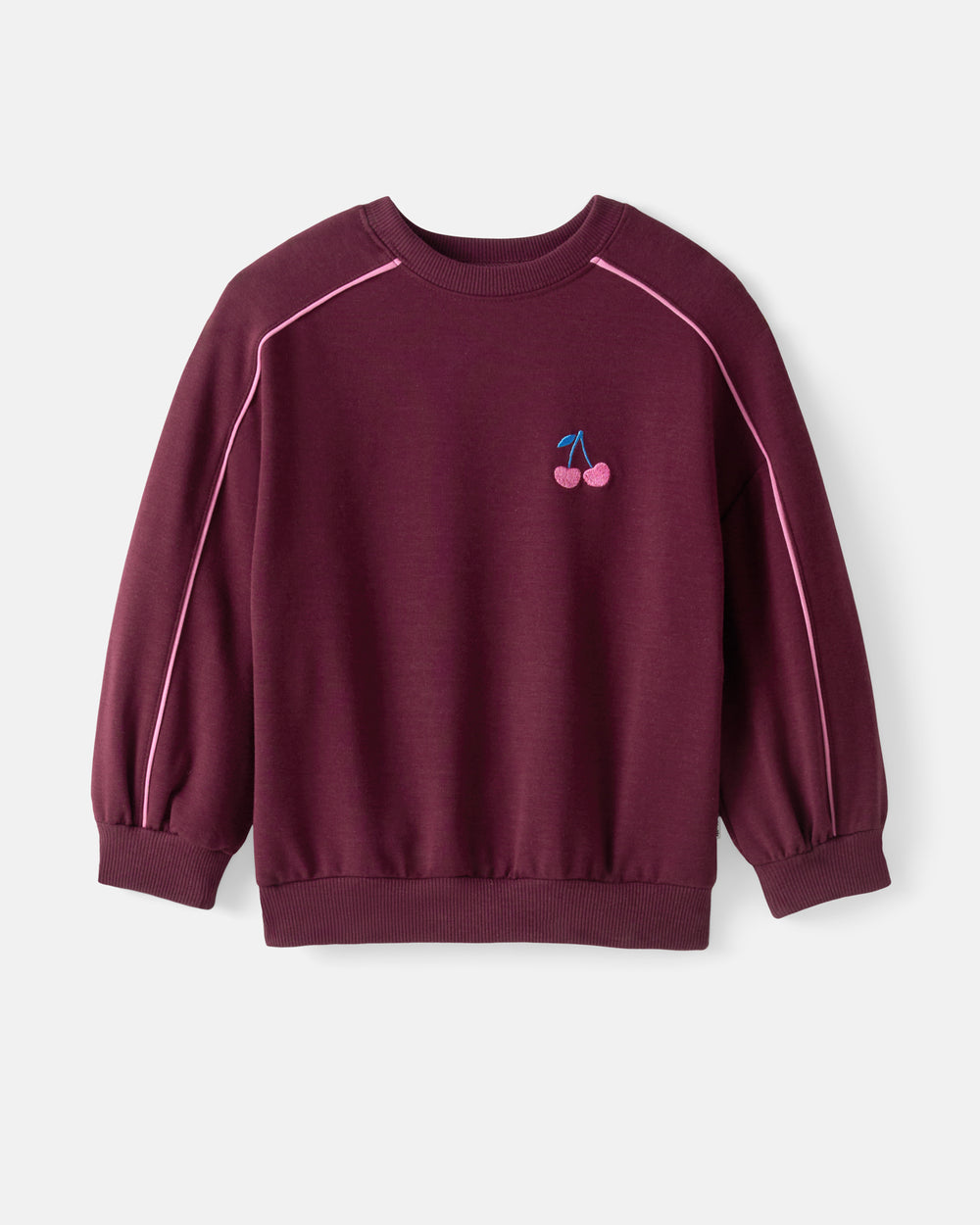 Flat lay of the Classic Burgundy Drop Shoulder Crewneck