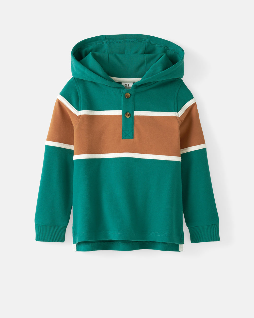 Flat lay of the Emerald Isle Henley Hoodie