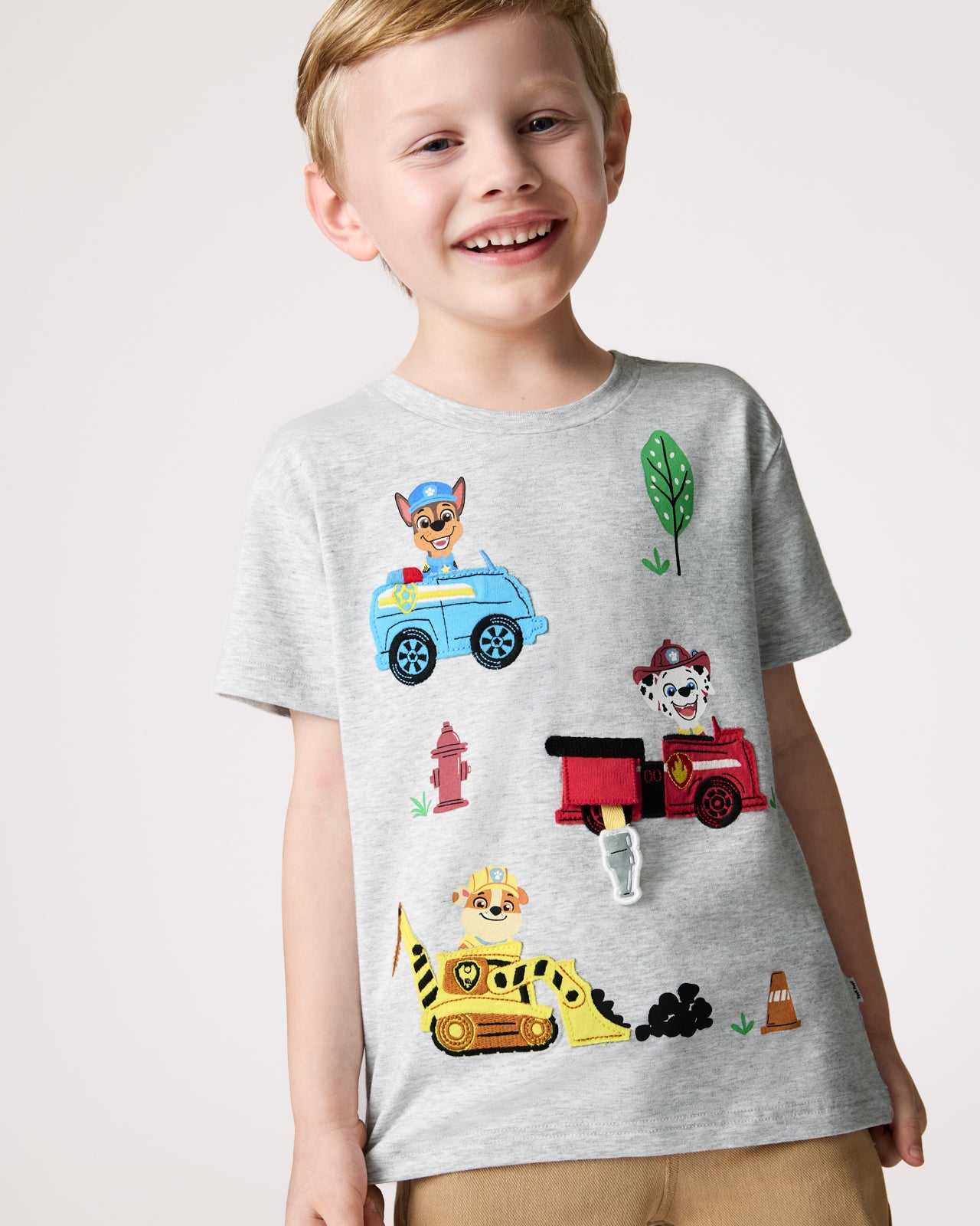 Close up of boy wearing the PAW Patrol Rescue Ready Relaxed Tee