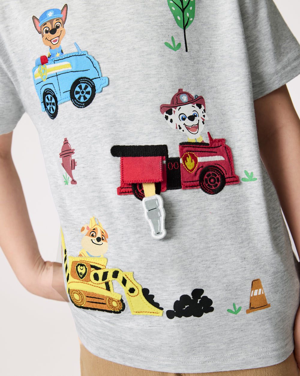 Close up of the graphic details on the PAW Patrol Rescue Ready Relaxed Tee