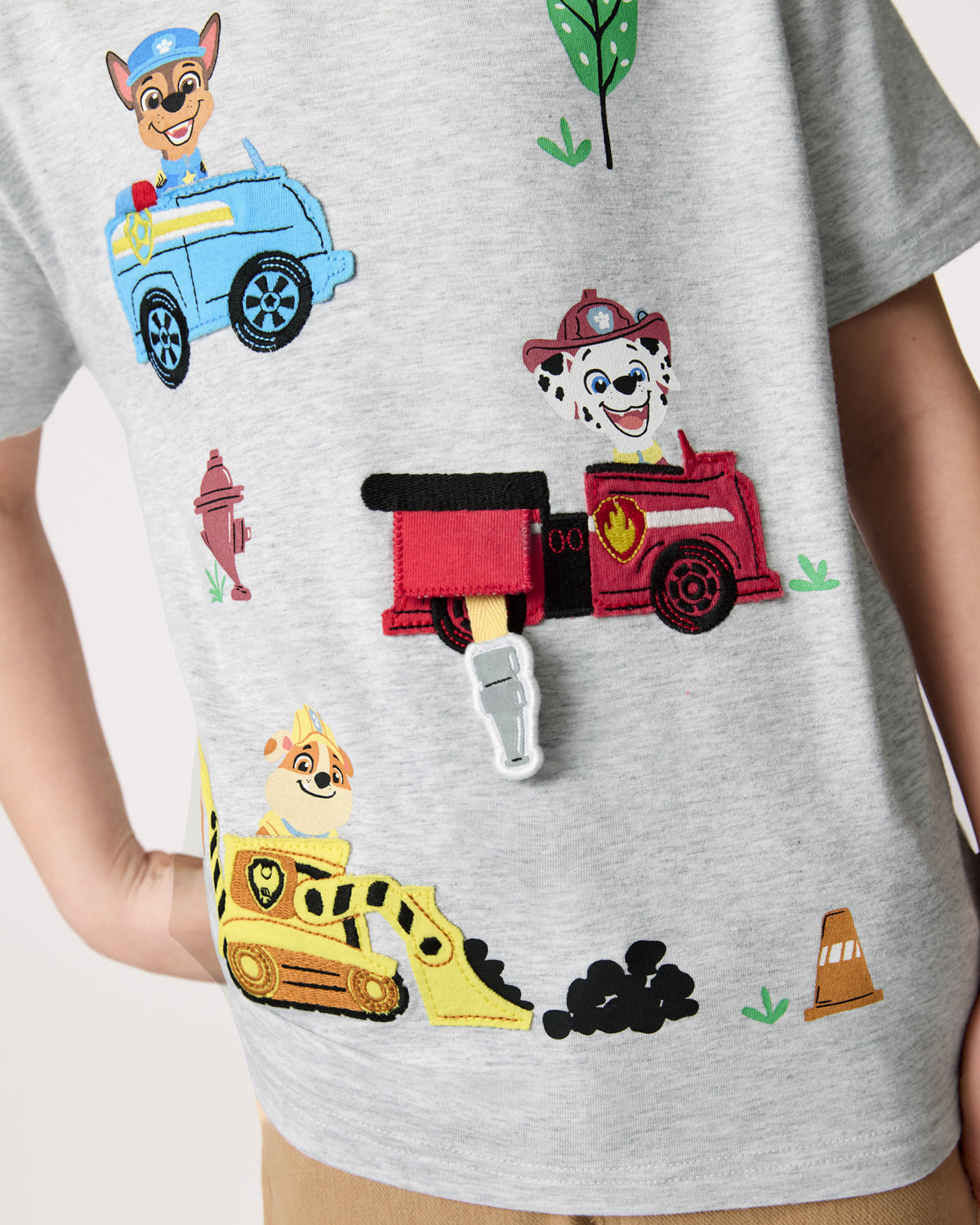 Close up of the graphic details on the PAW Patrol Rescue Ready Relaxed Tee