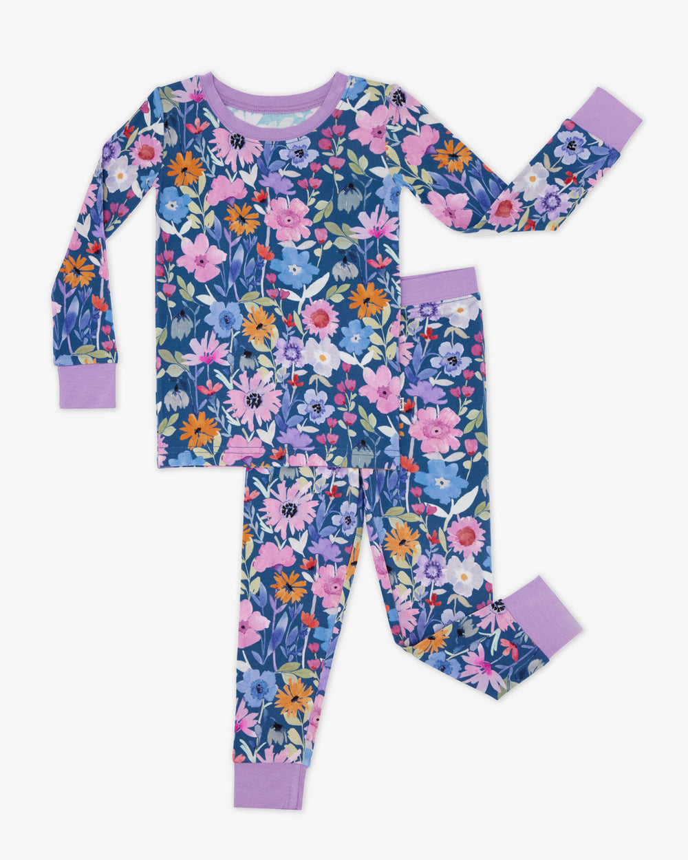 Flat lay of the Dusk Blooms Two-Piece Pajama Set