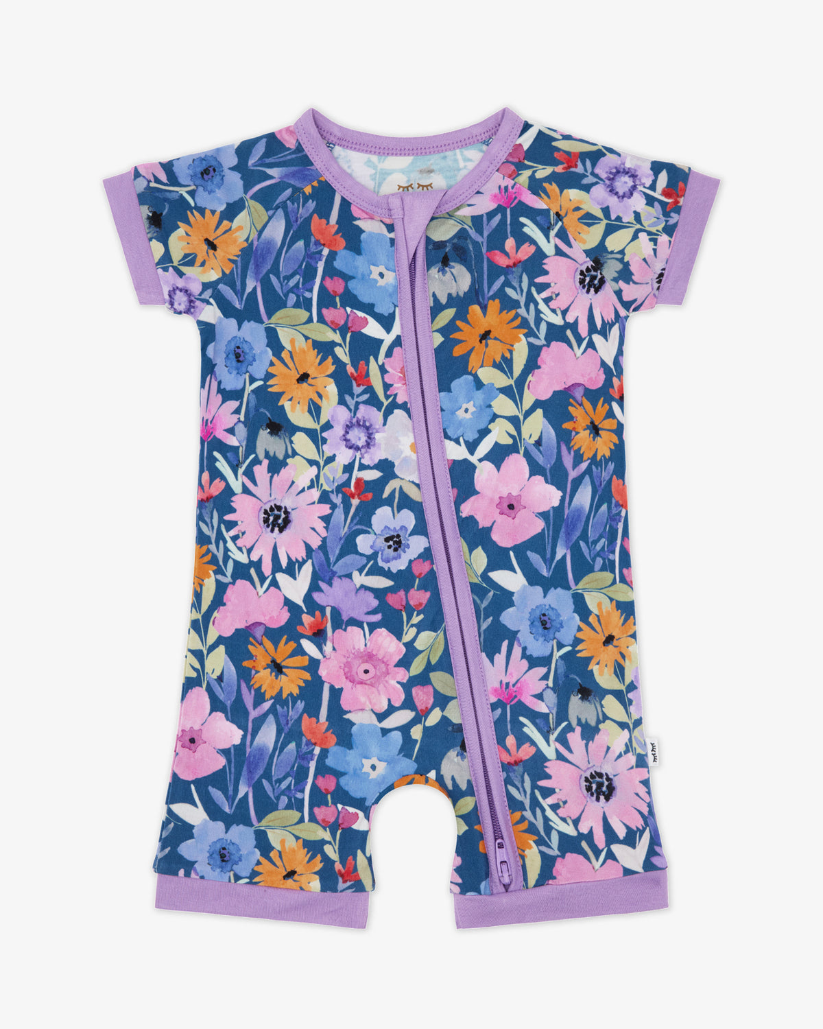 Flat lay of the Dusk Blooms Shorty Zippy