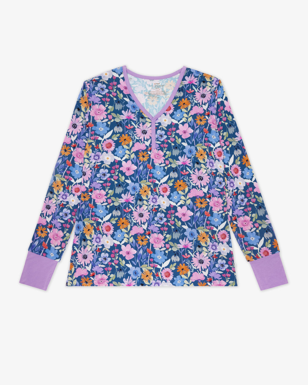 Flat lay of the Dusk Blooms Women's Pajama Top