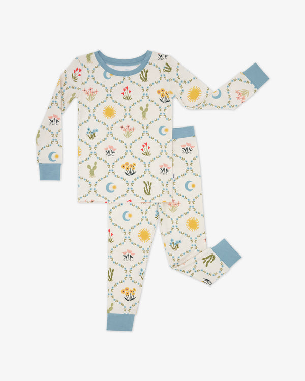Flat lay of the Desert Meadow Two-Piece Pajama Set
