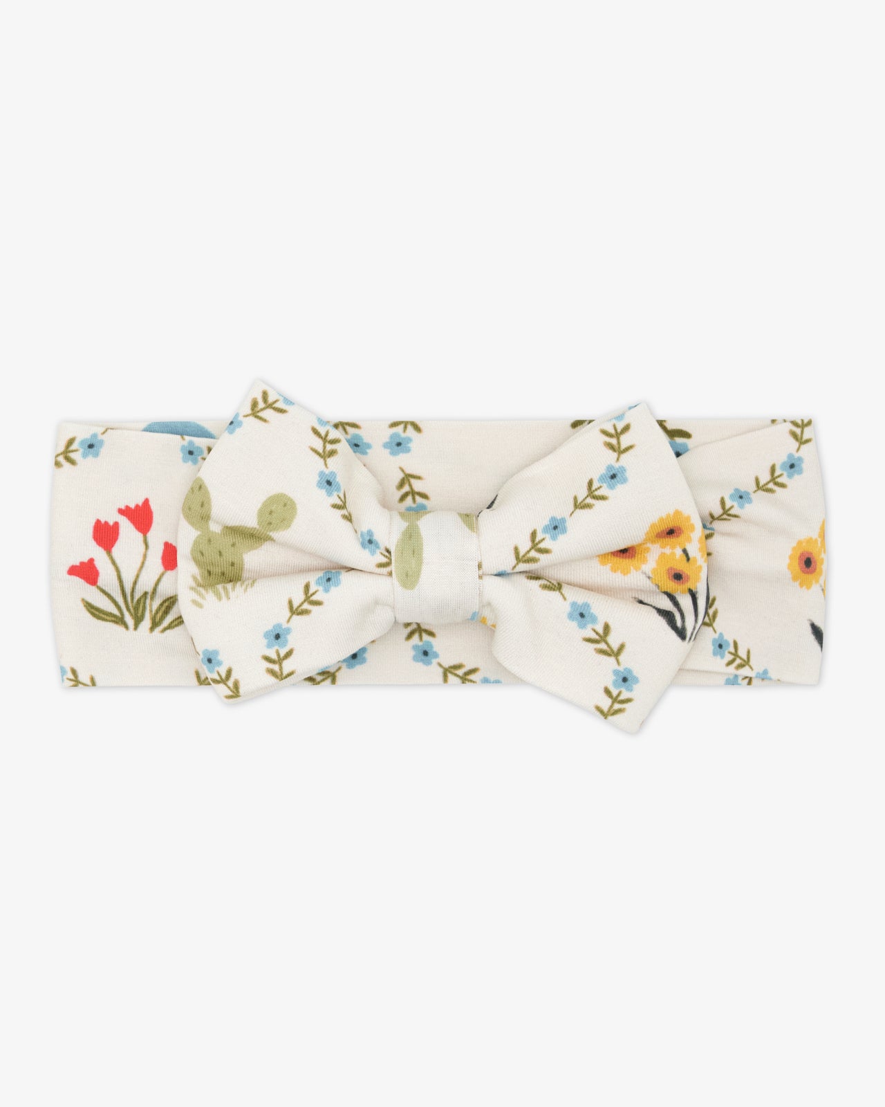 Flat lay of the Desert Meadow Luxe Bow Headband