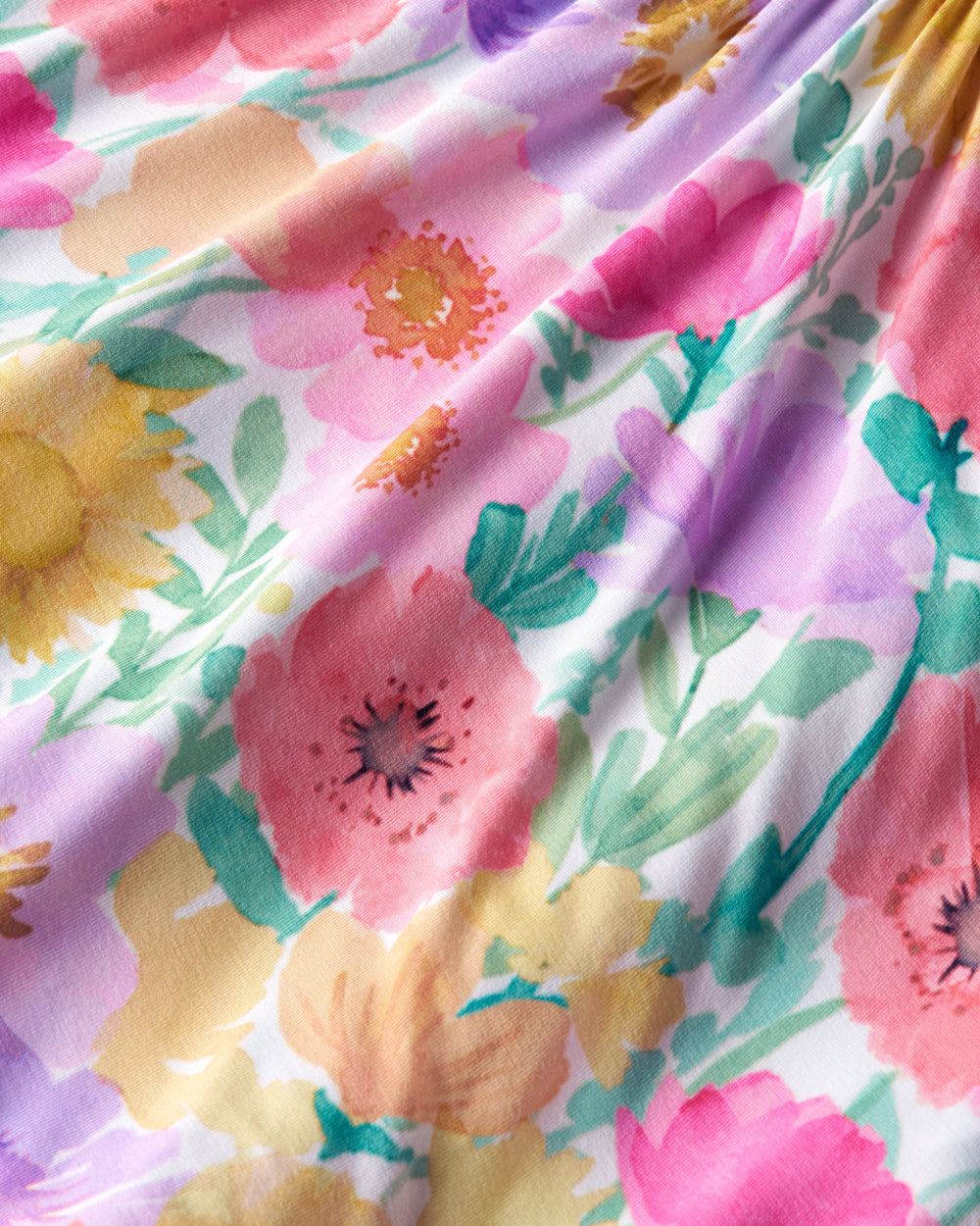 Close up of the Watercolor Meadow Flutter fabric