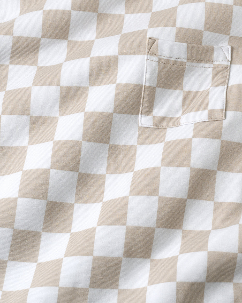 Close up of the Stone Checks Relaxed Pocket Tee