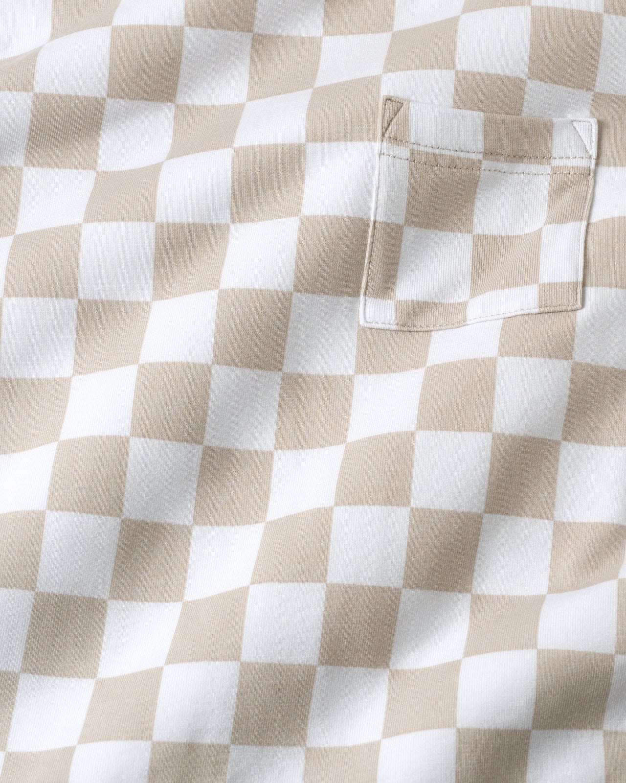 Close up of the Stone Checks Relaxed Pocket Tee
