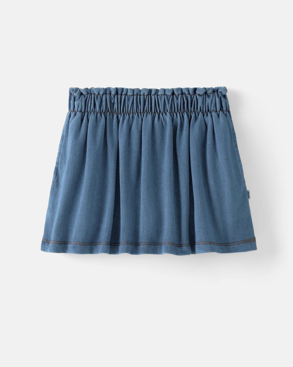 Flat lay of the Midwash Blue Denim Skort