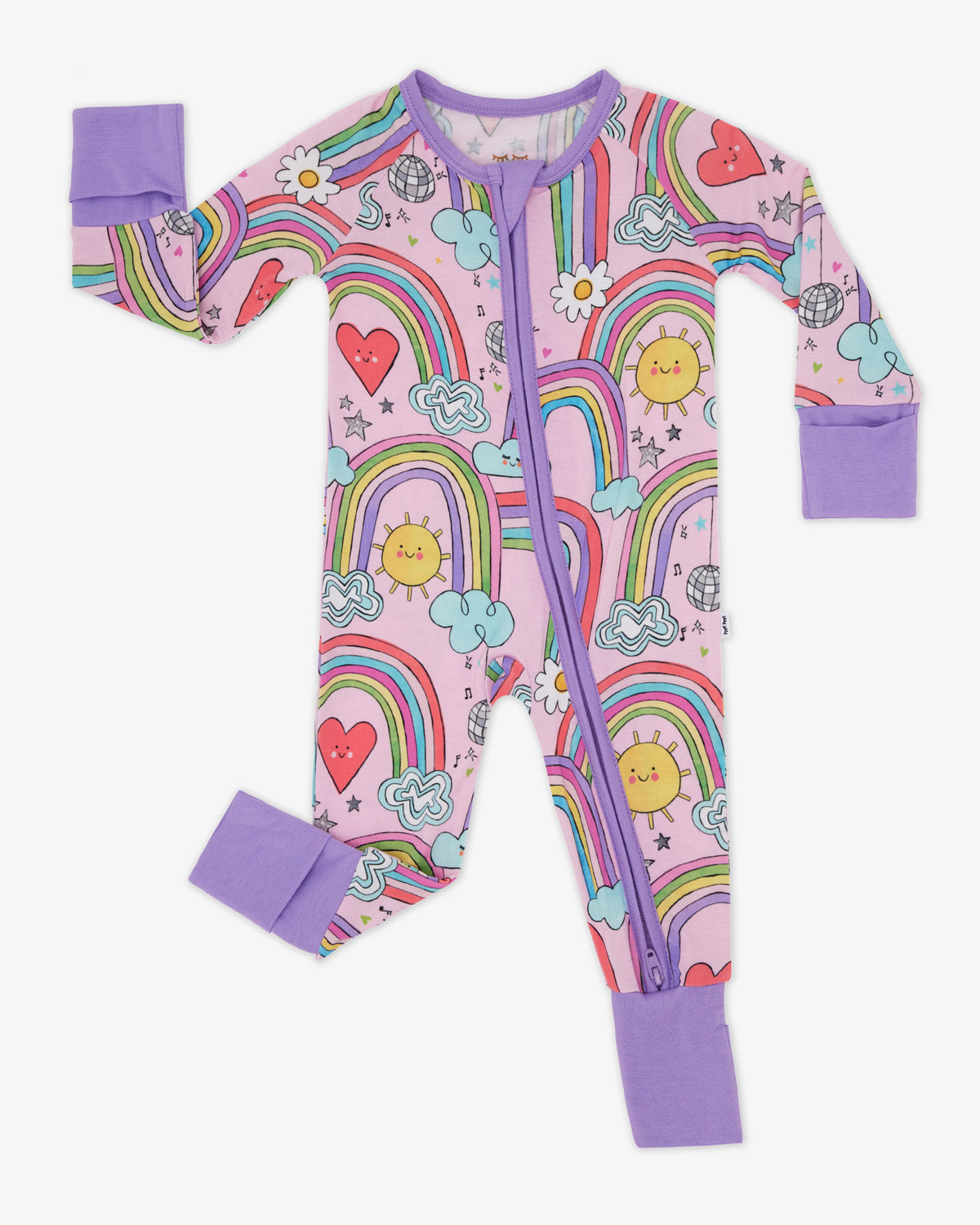 Flat lay of the Disco Rainbows Zippy