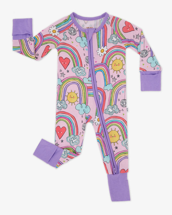 Flat lay of the Disco Rainbows Zippy