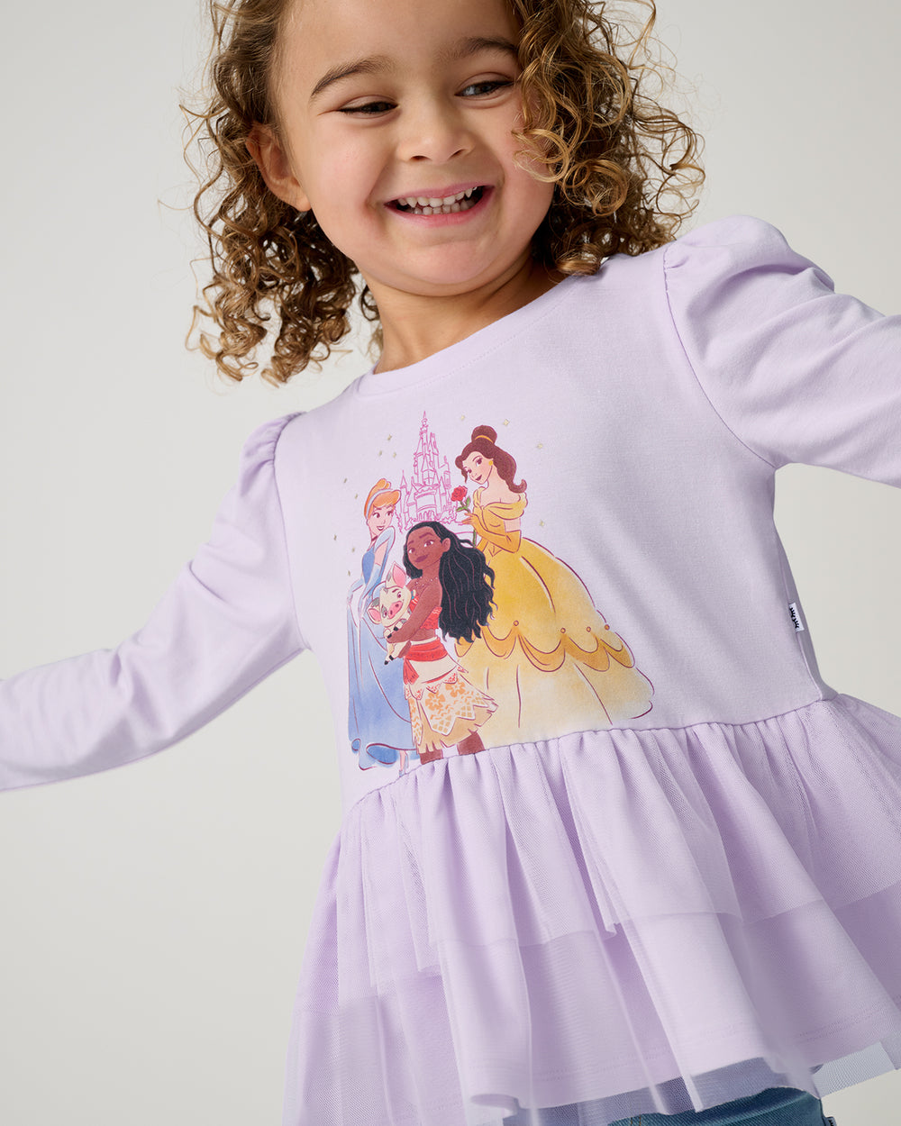 Close up of the mesh layers on the Disney Castle Daydream Peplum Top