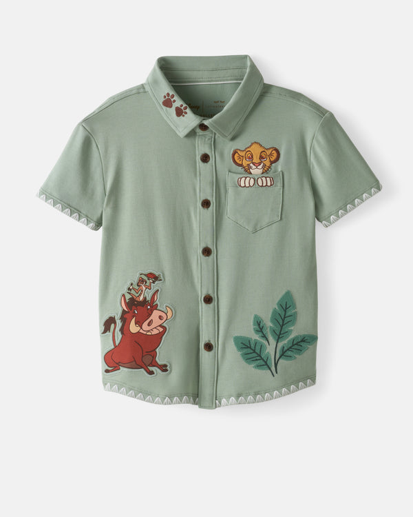 Flat lay of the Disney Jungle Trio Button Down Shirt