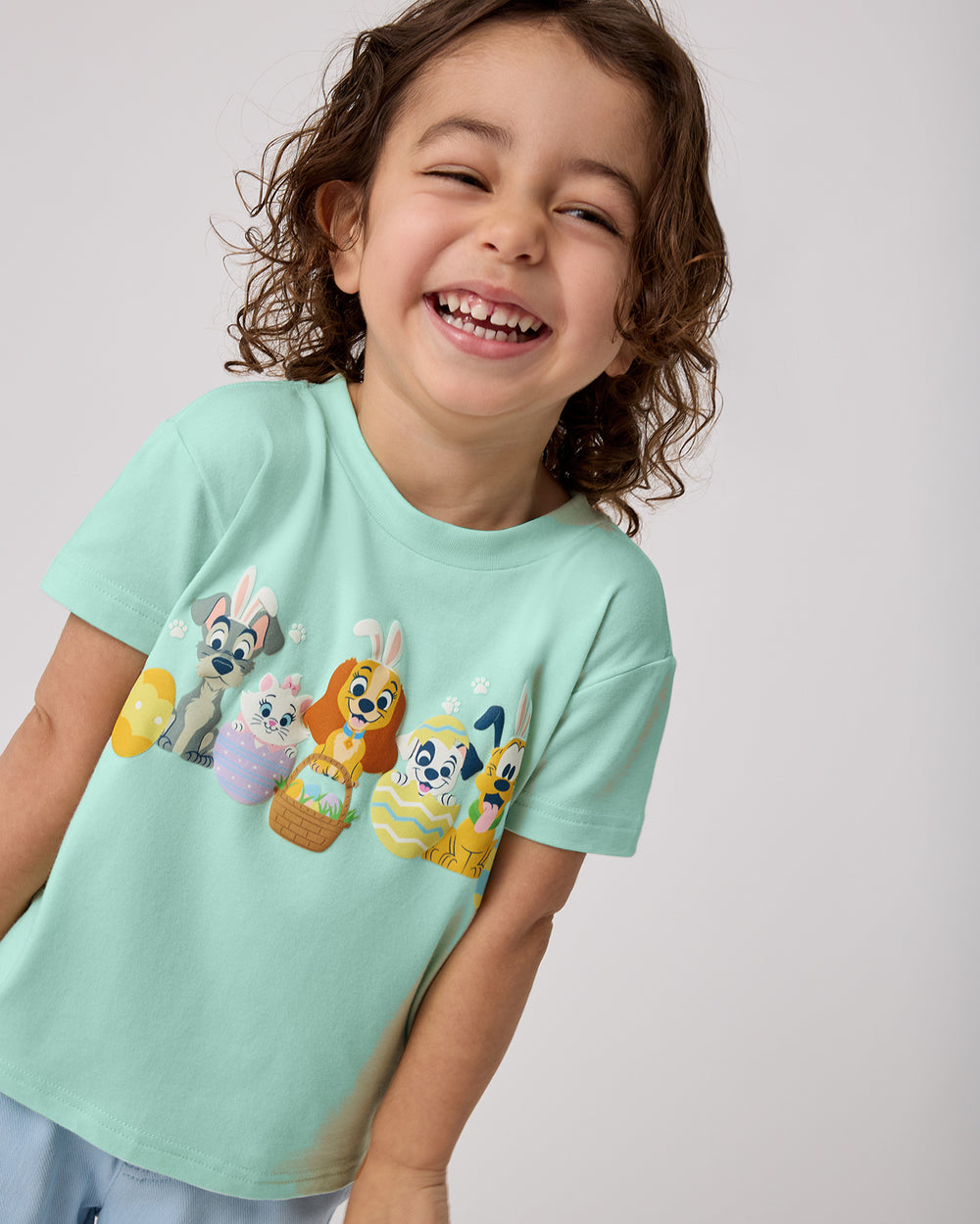 Child wearing the Disney Peekaboo Pets Relaxed Tee