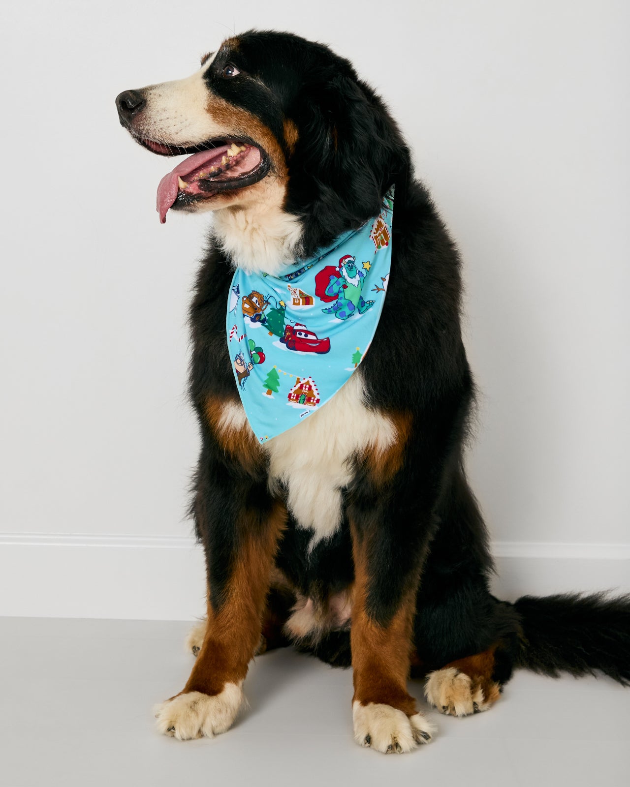 Alternate of large dog wearing the Disney & Pixar Christmas Village Pet Bandana