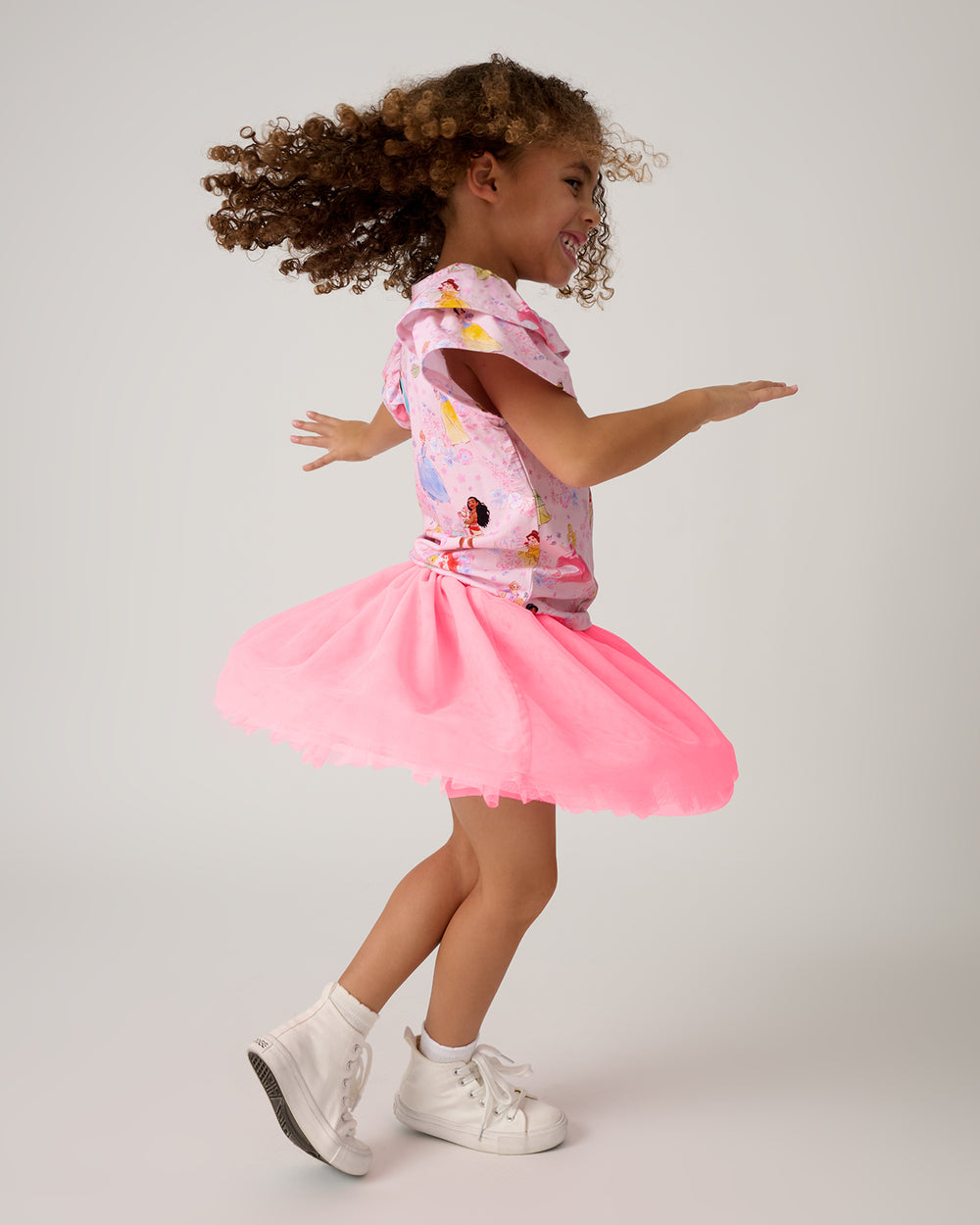 Twirling girl wearing the Precious Pink Tutu Skirt