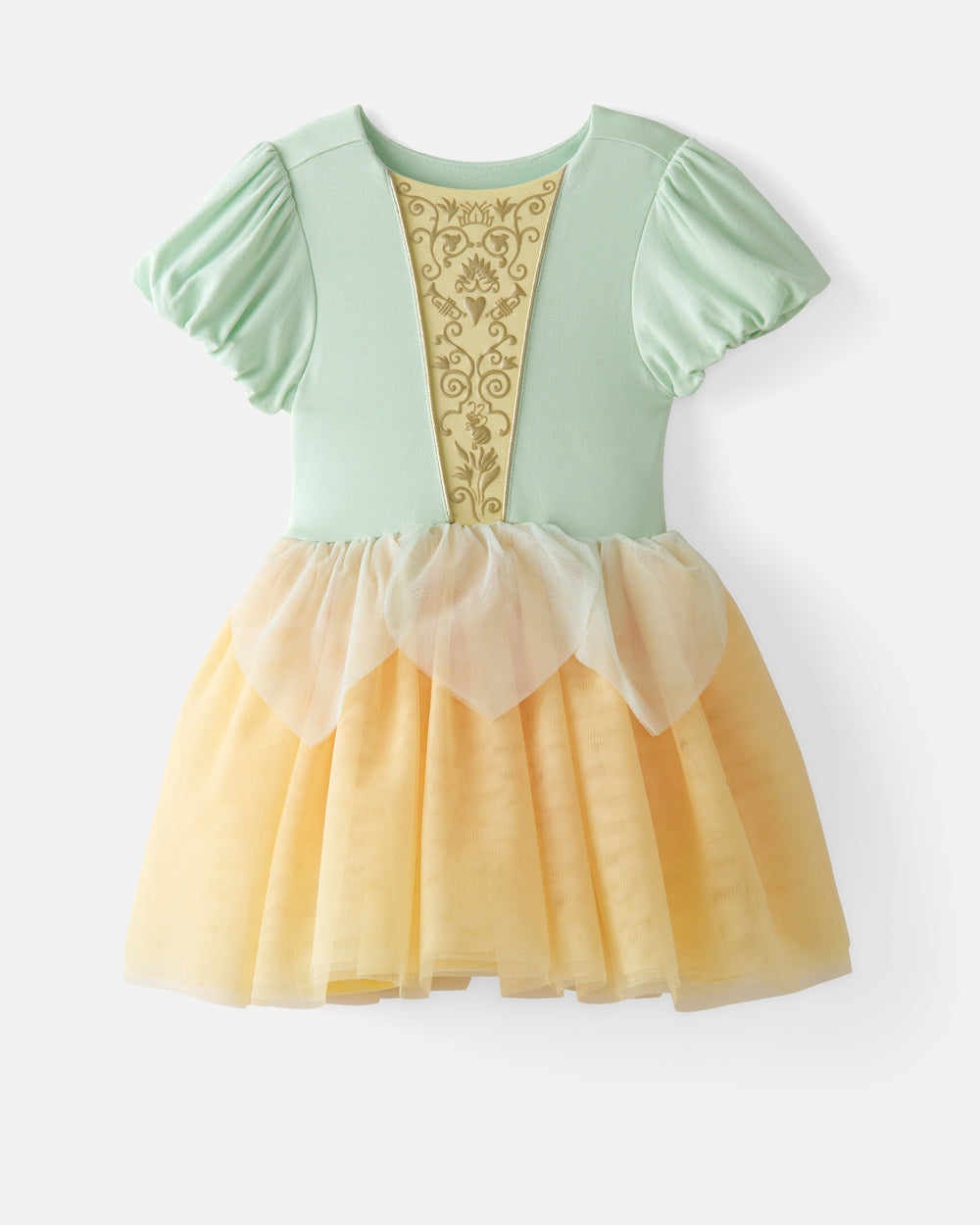 Flat lay of the Disney Princess Tiana Dress