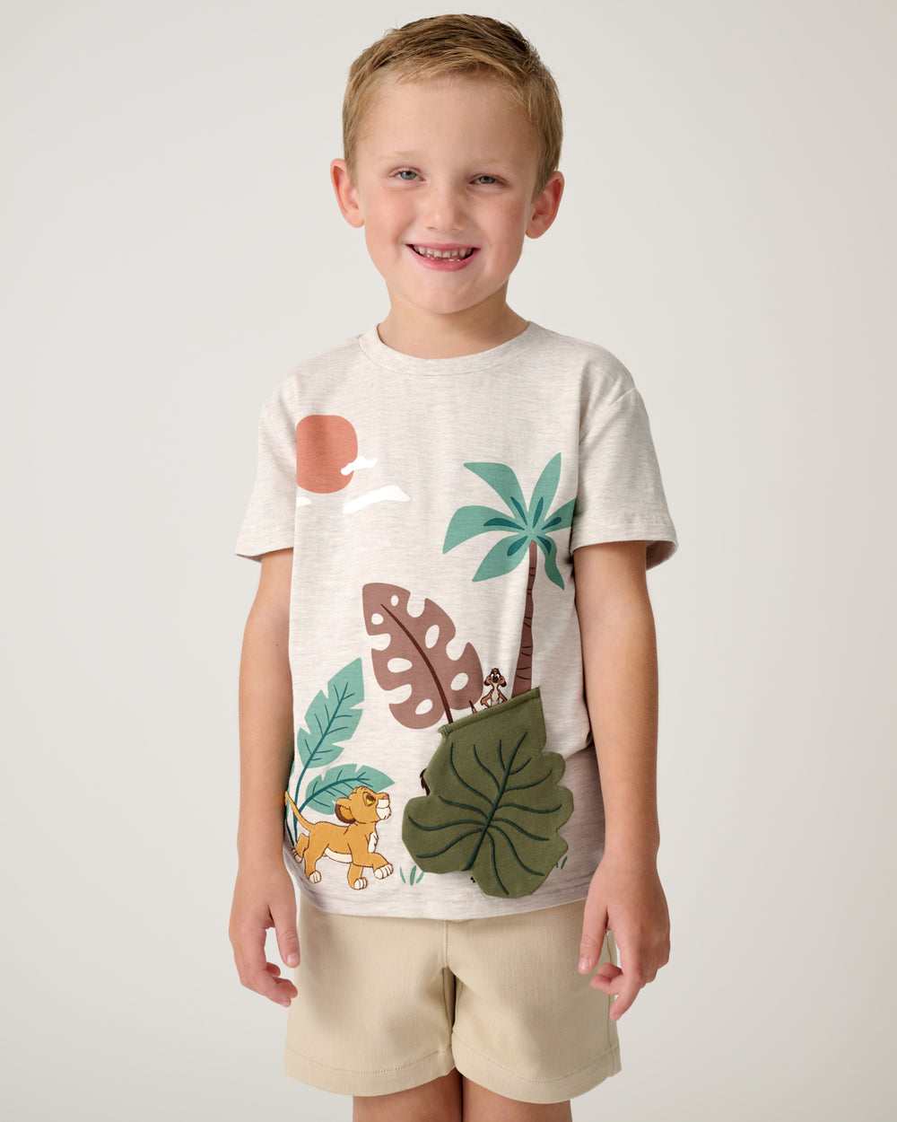 Boy wearing the Disney Safari Hideaway Relaxed Tee