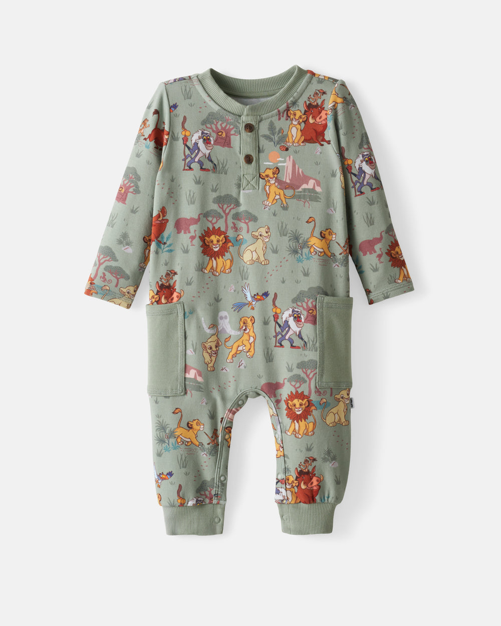 Flat lay of the Disney Simba's Safari Henley Romper