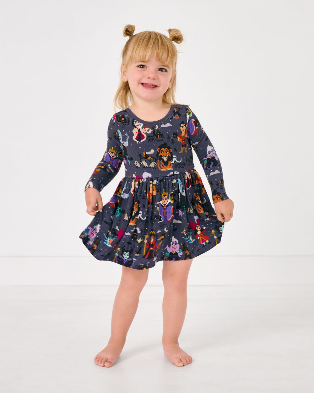 Toddler wearing the Disney Villains Skater Dress with Bodysuit