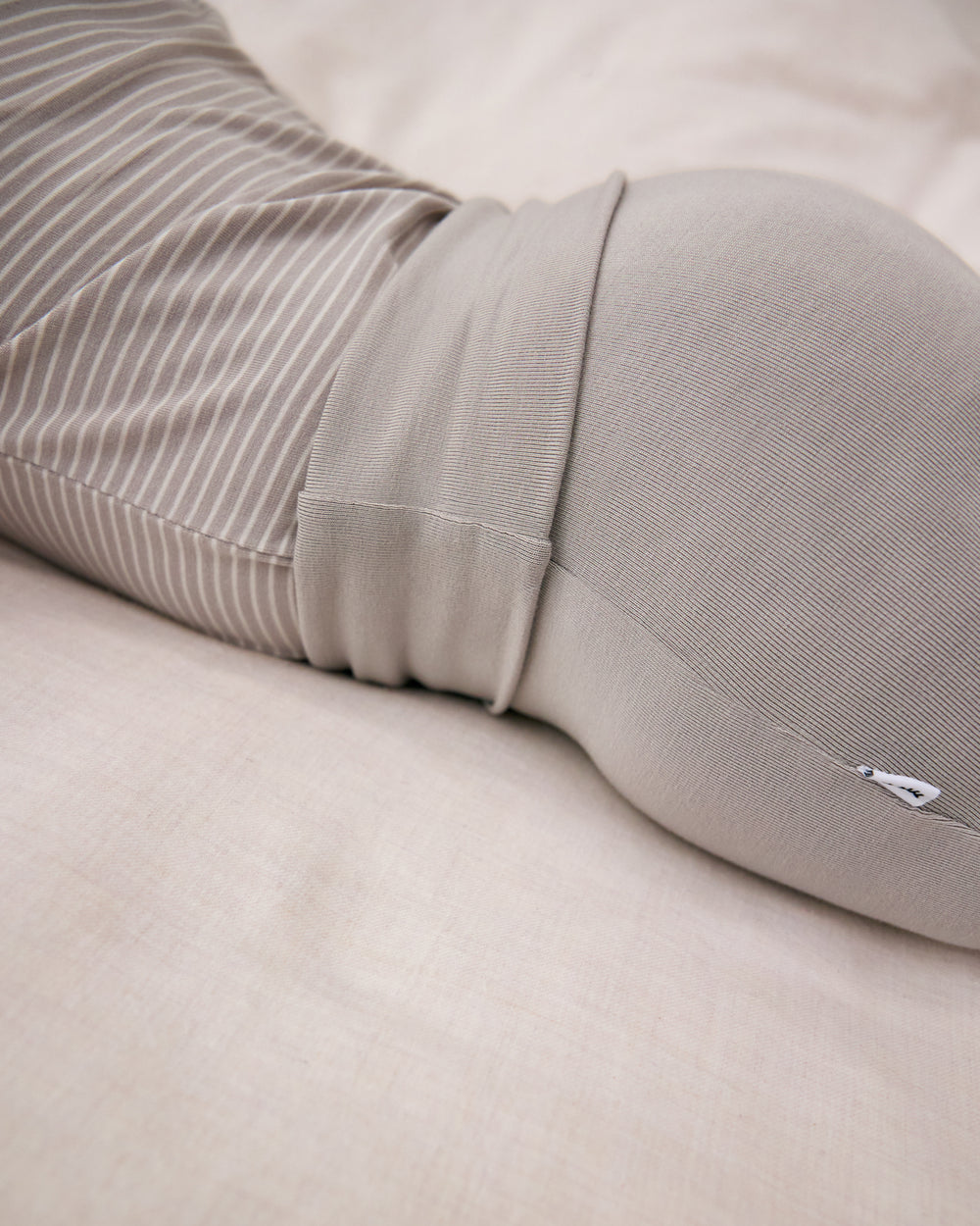 Close up of the waist band on the Dove Gray Fold-Over Legging